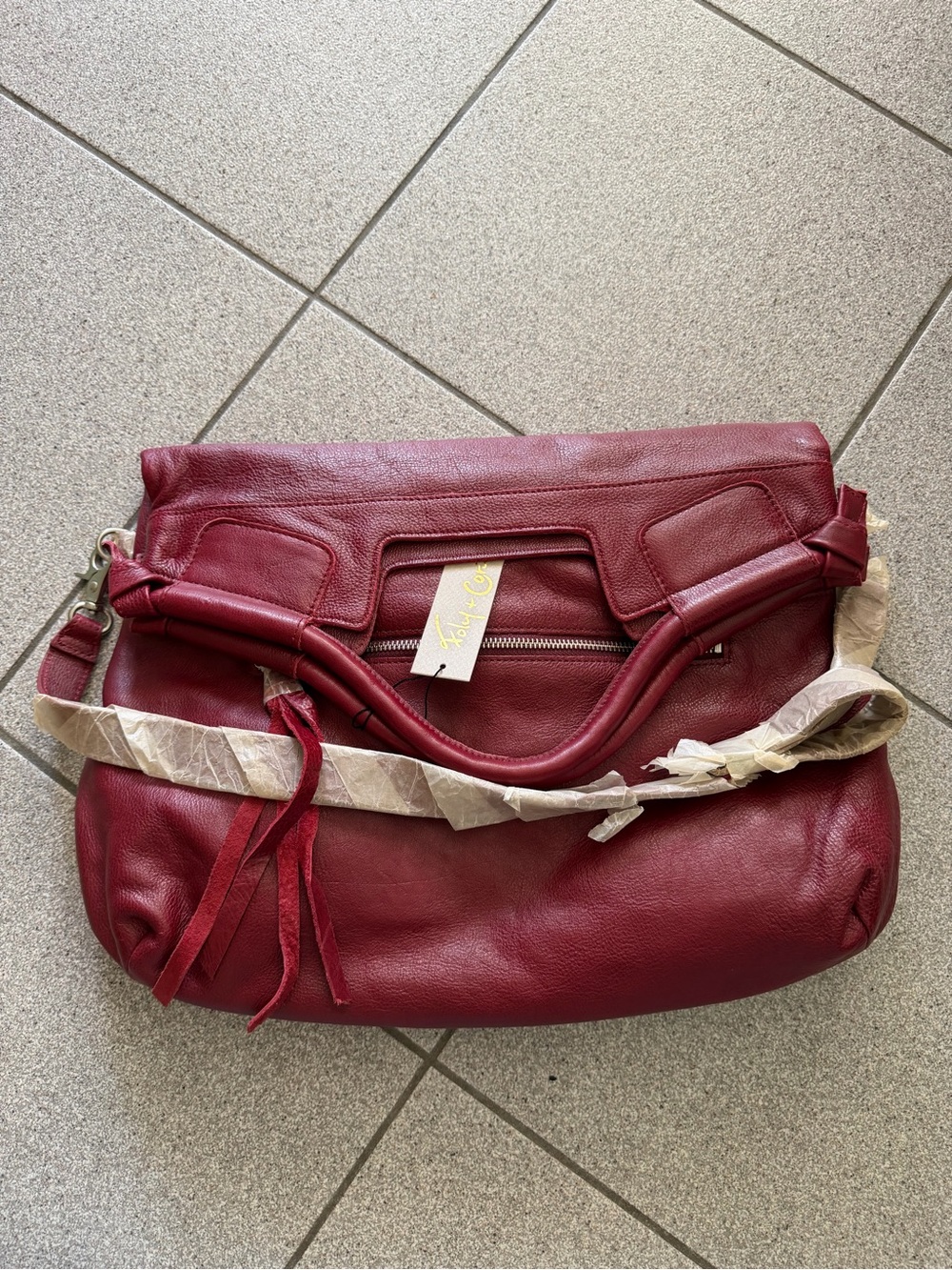Foley + Corinna Burgundy Leather Shoulder Bag